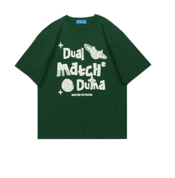 Monogram print short sleeve T (dark green) [S-XL size] [Contact customer service to confirm the shipping size after placing an order]