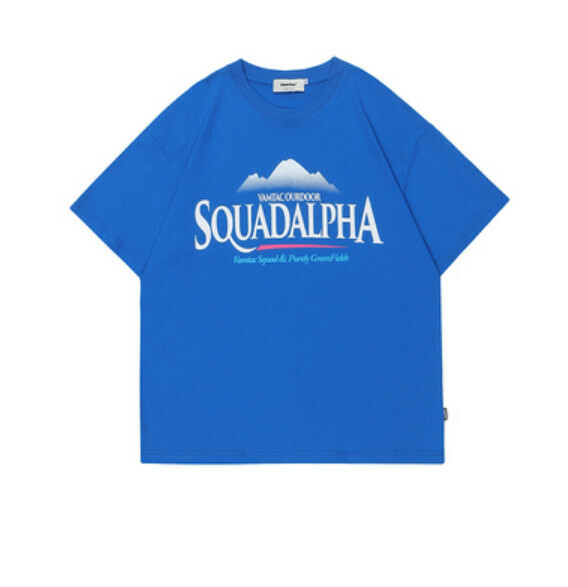Loose print short sleeve T (blue) [M-2XL size] [Contact customer service to confirm the shipping size after placing an order]