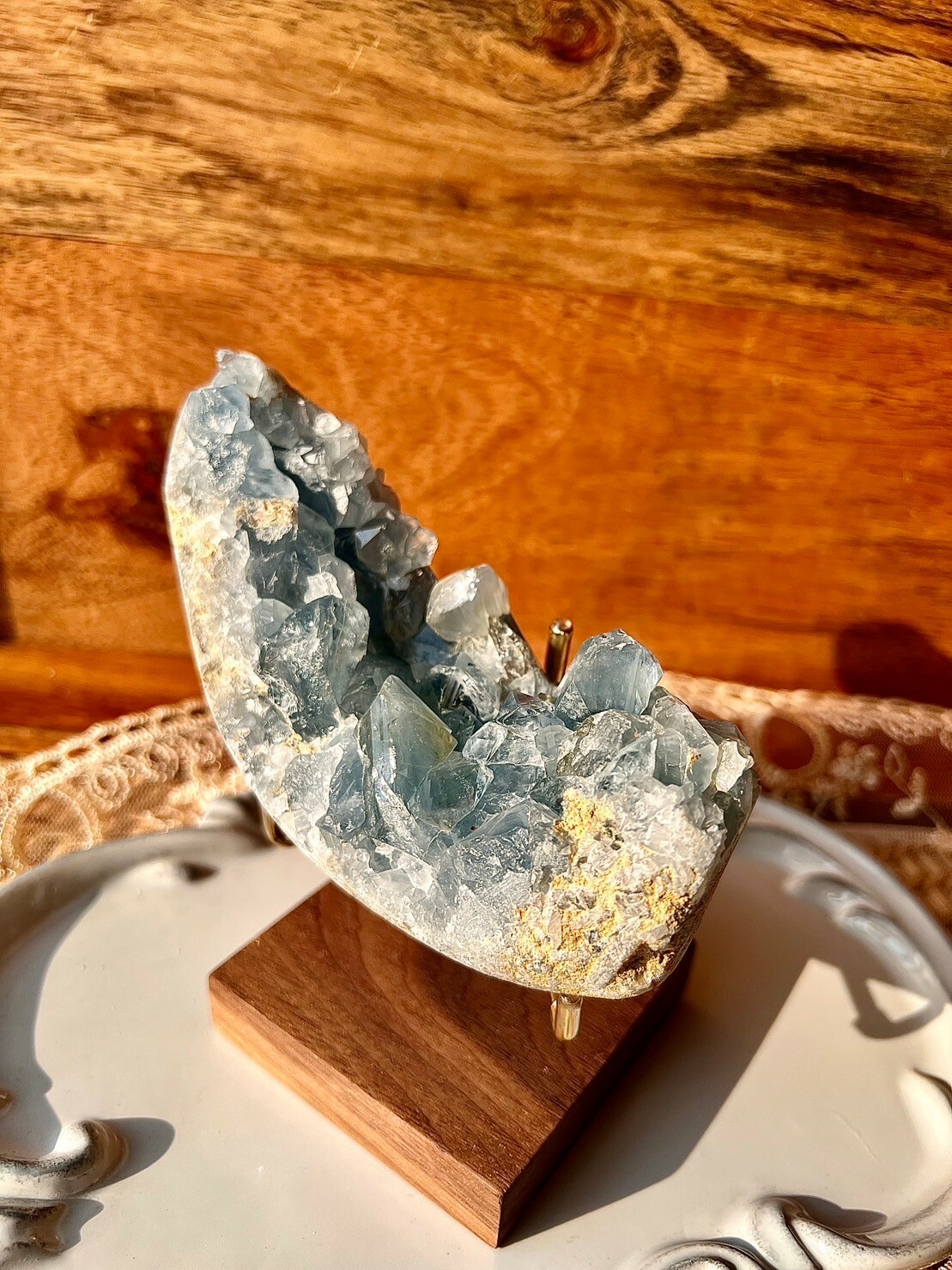 天然晶簇- 天青石蛋