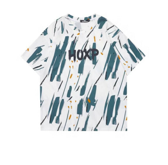 Graffiti full print short sleeve T (white) [M-XL size] [Contact customer service to confirm the shipping size after placing an order]
