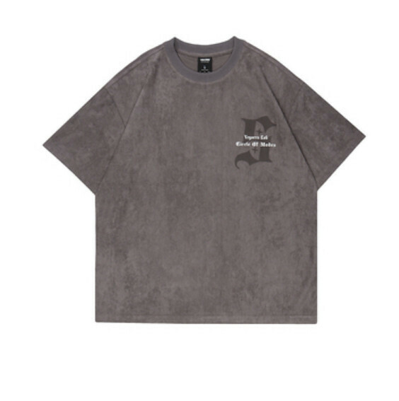 Vintage letter print short sleeve T (dark gray) [M-2XL size] [Contact customer service to confirm the shipping size after placing an order]