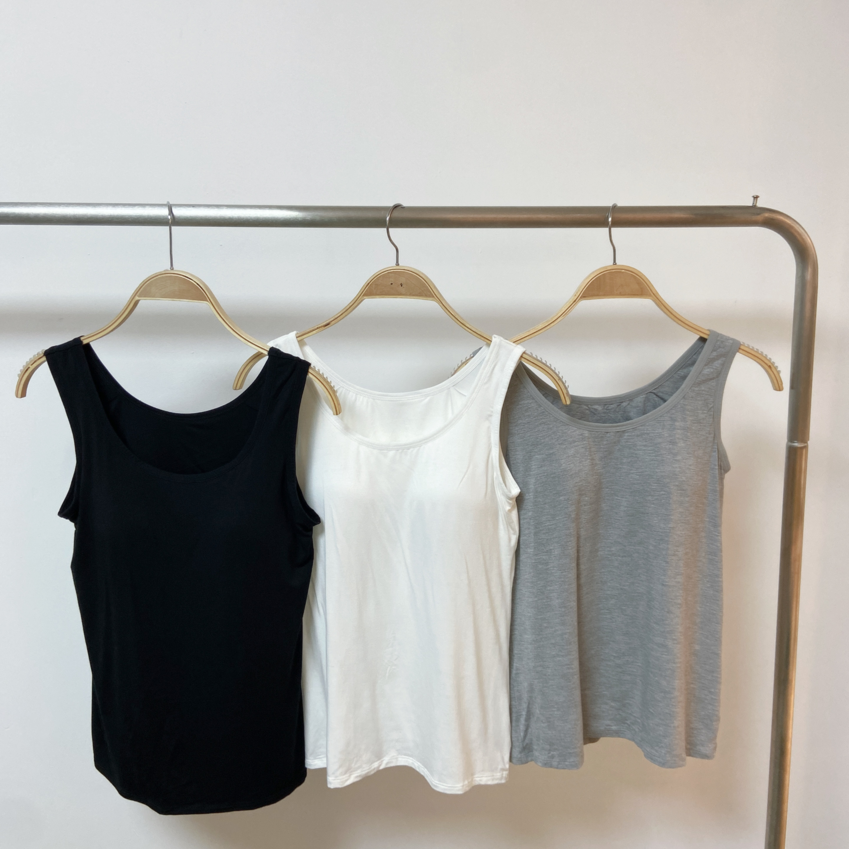 【預訂】118-固定杯背心彈棉打底衫 - 2件裝 (P53-P55)