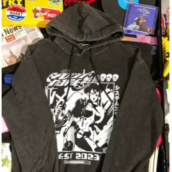 熱賣卡通洗水連帽衛衣【黑色】【S-XL碼】(下單後請聯絡客服確認發貨尺碼)