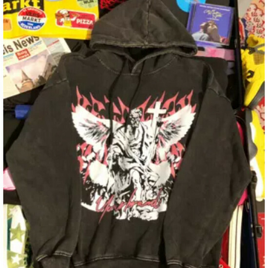熱賣天使卡通洗水連帽衛衣【黑色】【S-XL碼】(下單後請聯絡客服確認發貨尺碼)