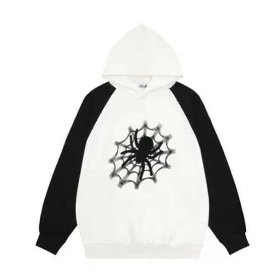 熱賣插肩袖拼色加絨連帽衛衣【黑色】【M-2XL碼】(下單後請聯絡客服確認發貨尺碼)