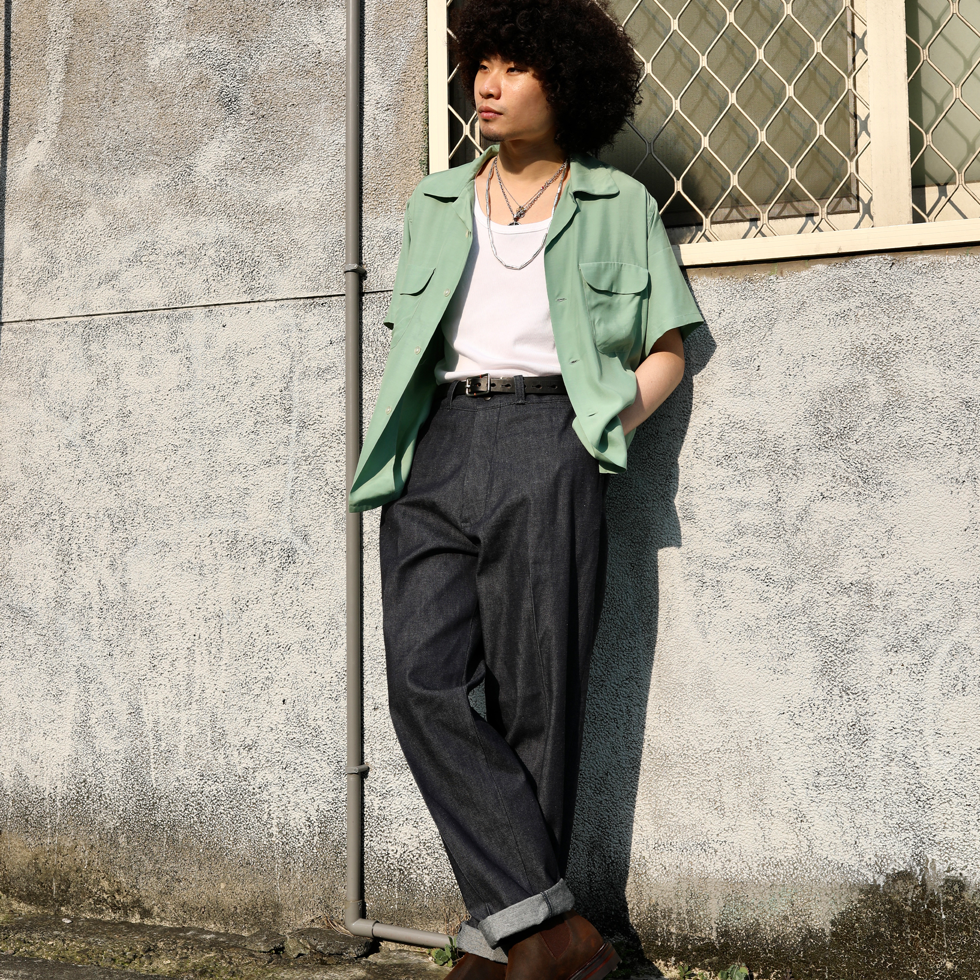 Flap Pocket Rayon S/S Shirt (Mint)