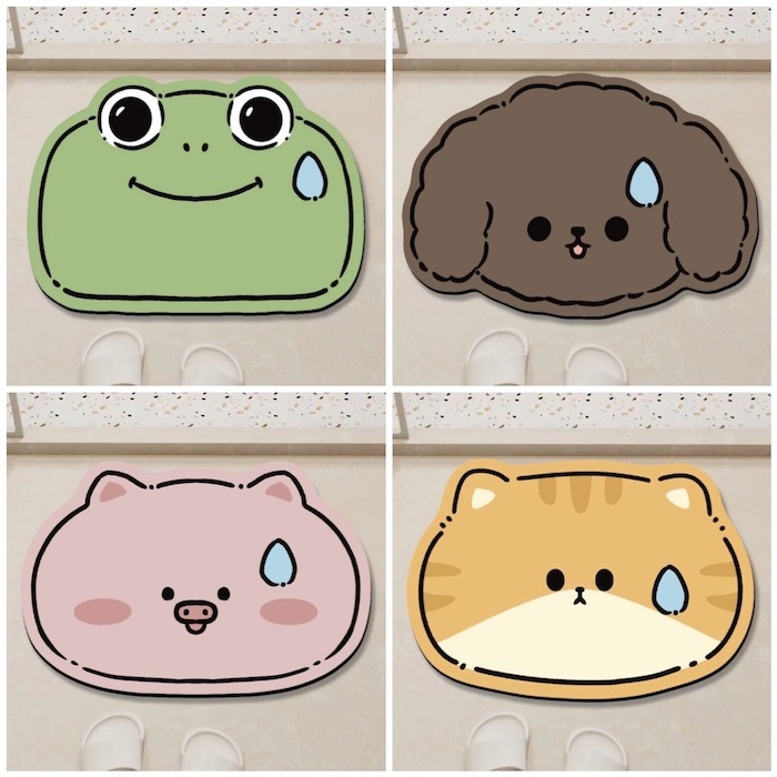 《51143》💧汗滴小動物硅藻浴廁吸水地墊