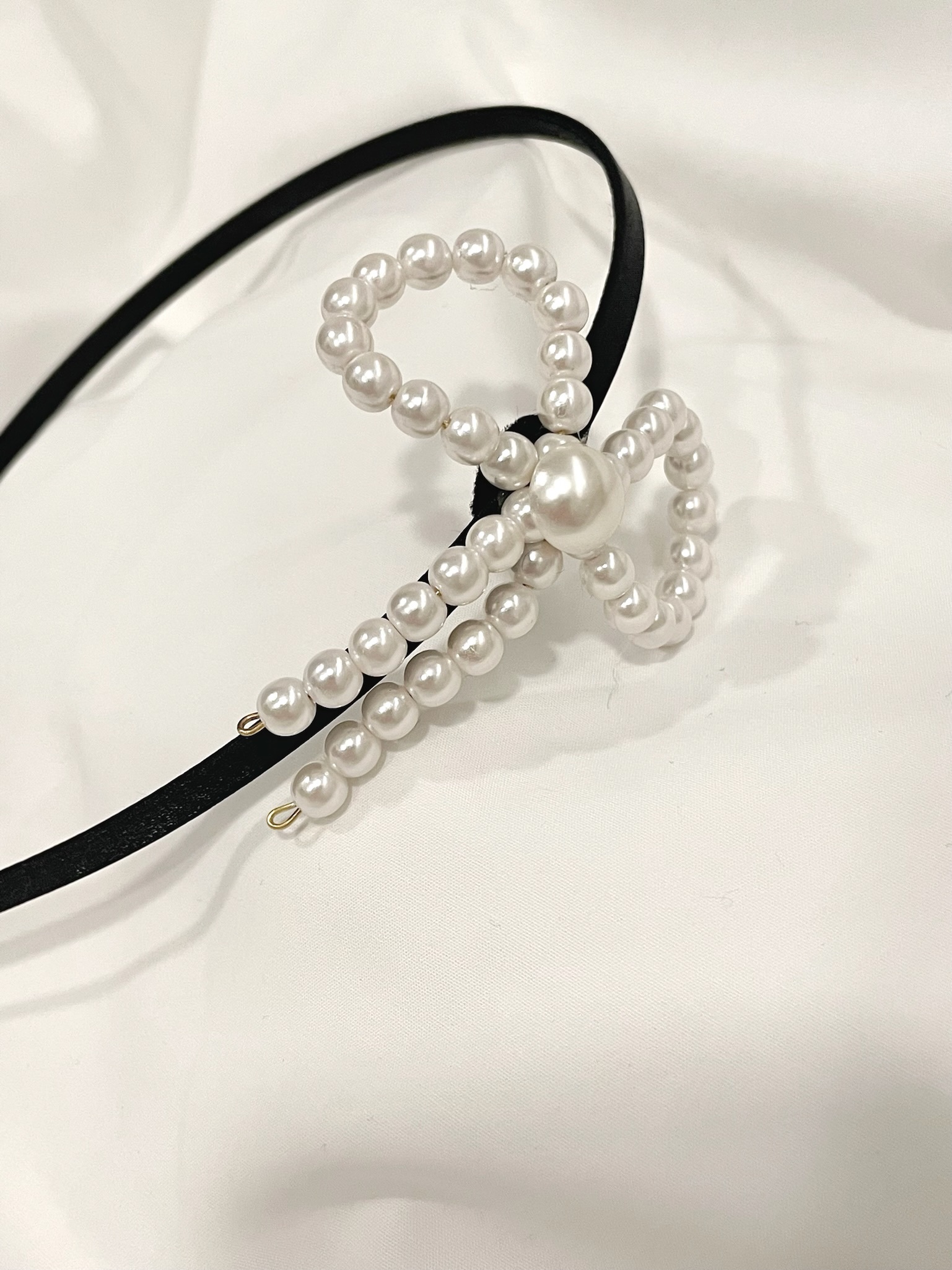 珍珠蝴蝶結髮箍