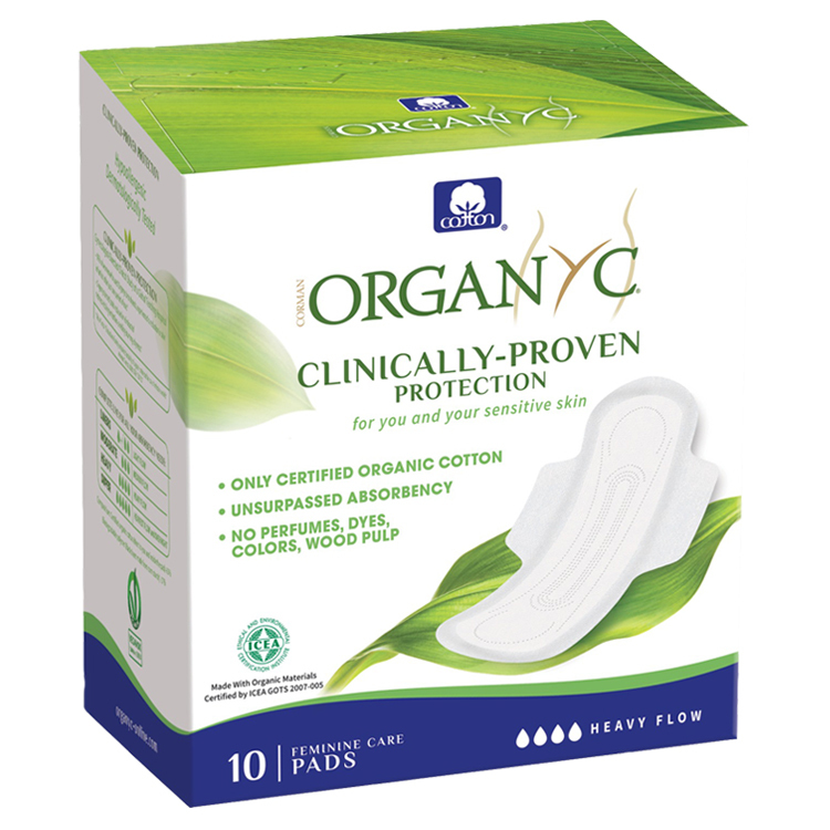 <4 滴> 有機棉衛生巾多量獨立包裝 x 10 (27 厘米)