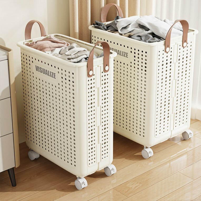 《4175》日式極簡摺叠鏤空洗衣收納籃