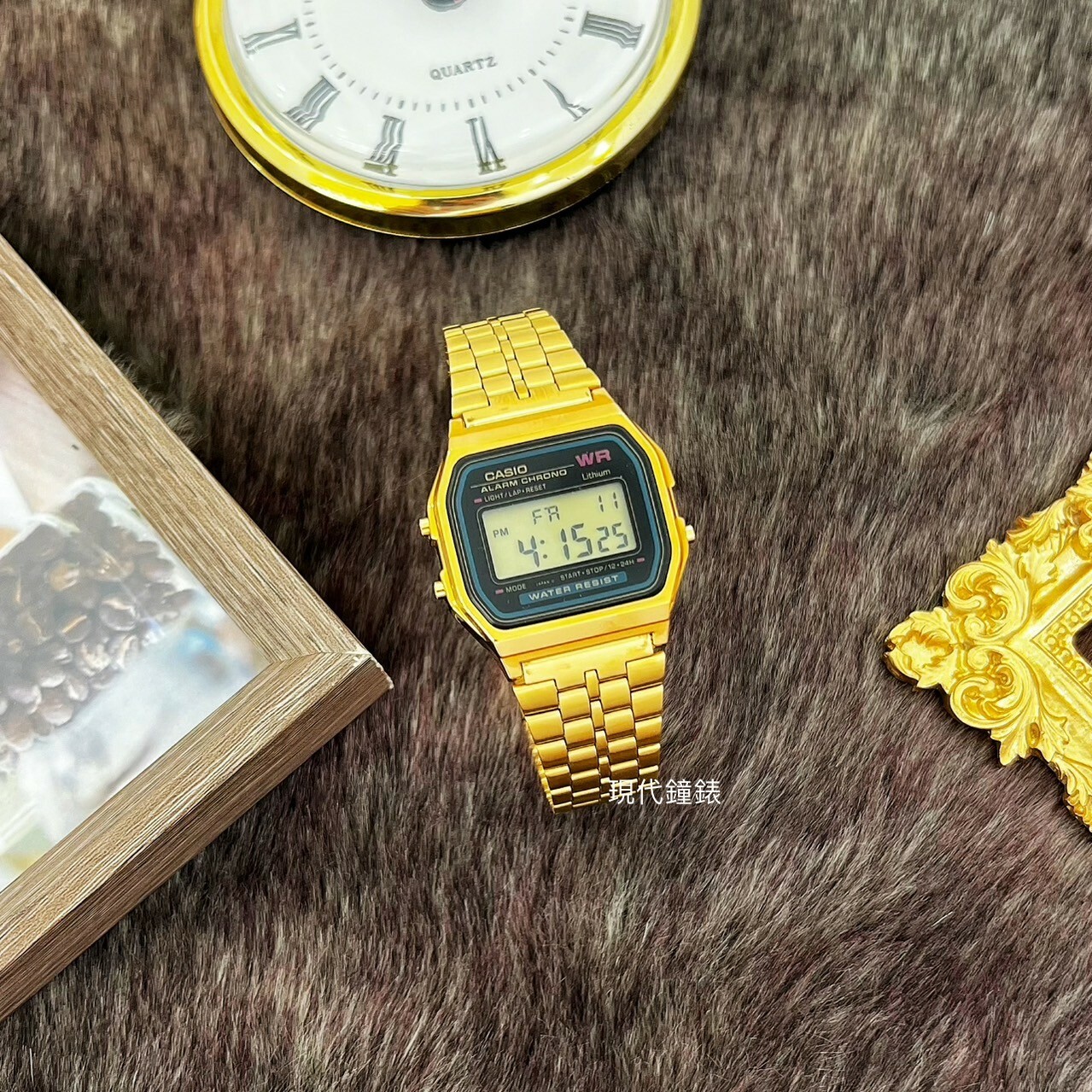 【CASIO 卡西歐】復古金色方型電子錶A159WGEA-1D 33.2 mm 現代鐘錶