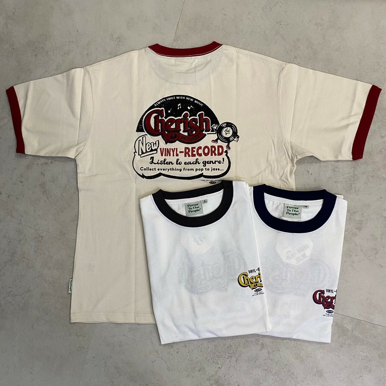 Power To The People 圓領黑膠唱片印花短Tee 4501004-103