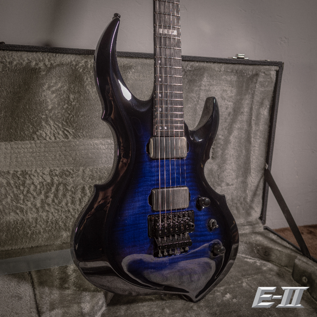 日廠ESP E-II FRX Reindeer Blue 主動式大搖座雙雙電吉他