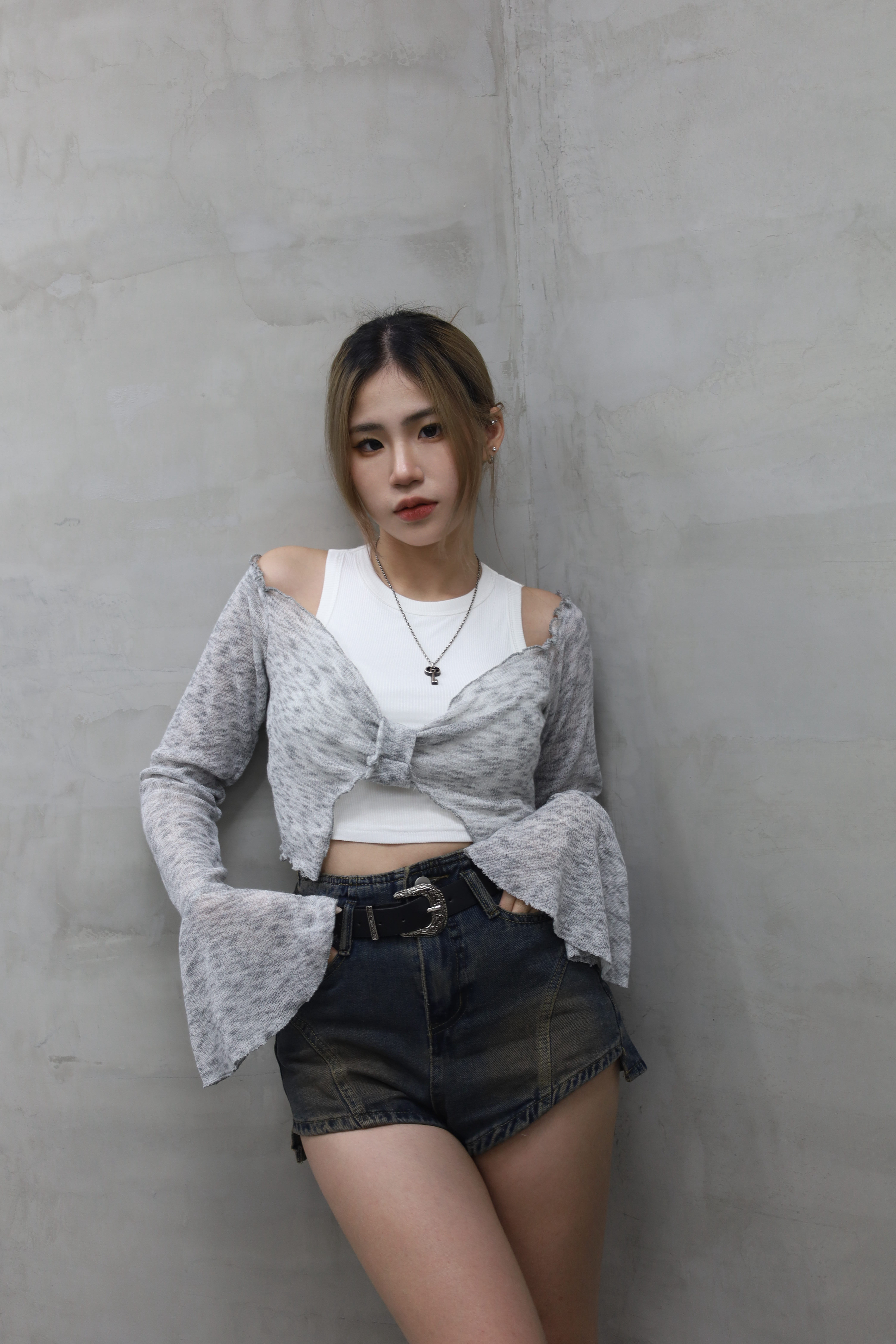 兩件式暈染針織上衣