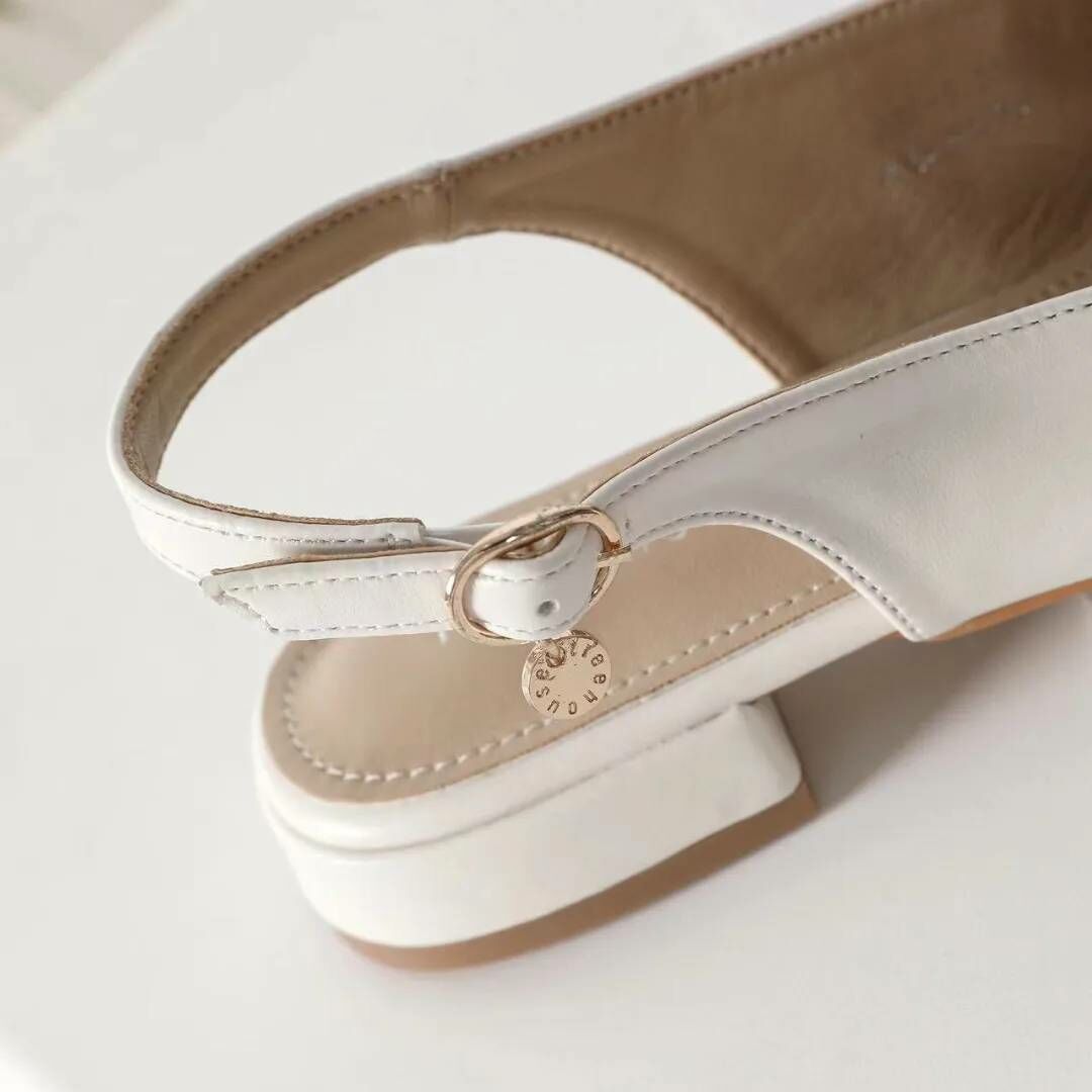 韓版氣質尖頭低跟涼鞋