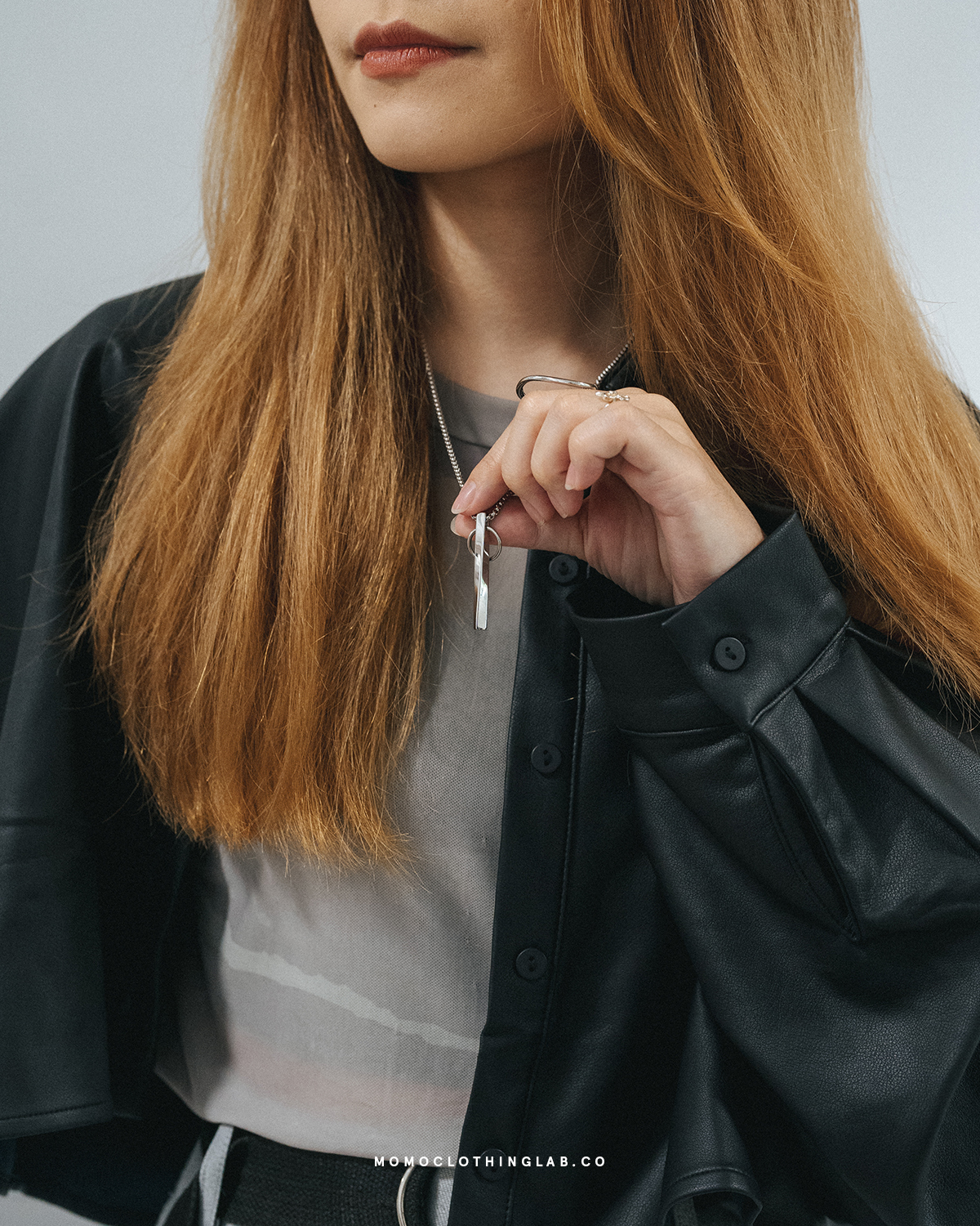 #現貨 (ACCN113) 正韓鋼項鍊 圓環螺旋直槓