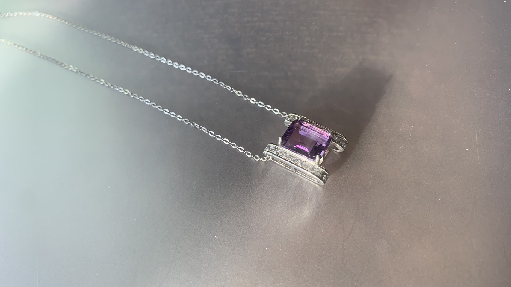 紫光丨紫水晶銀製吊墜丨二月誕生石