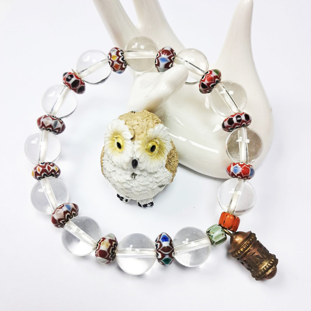 轉經輪&雪芙蘭琉璃&水晶手珠12mm【十方】128468