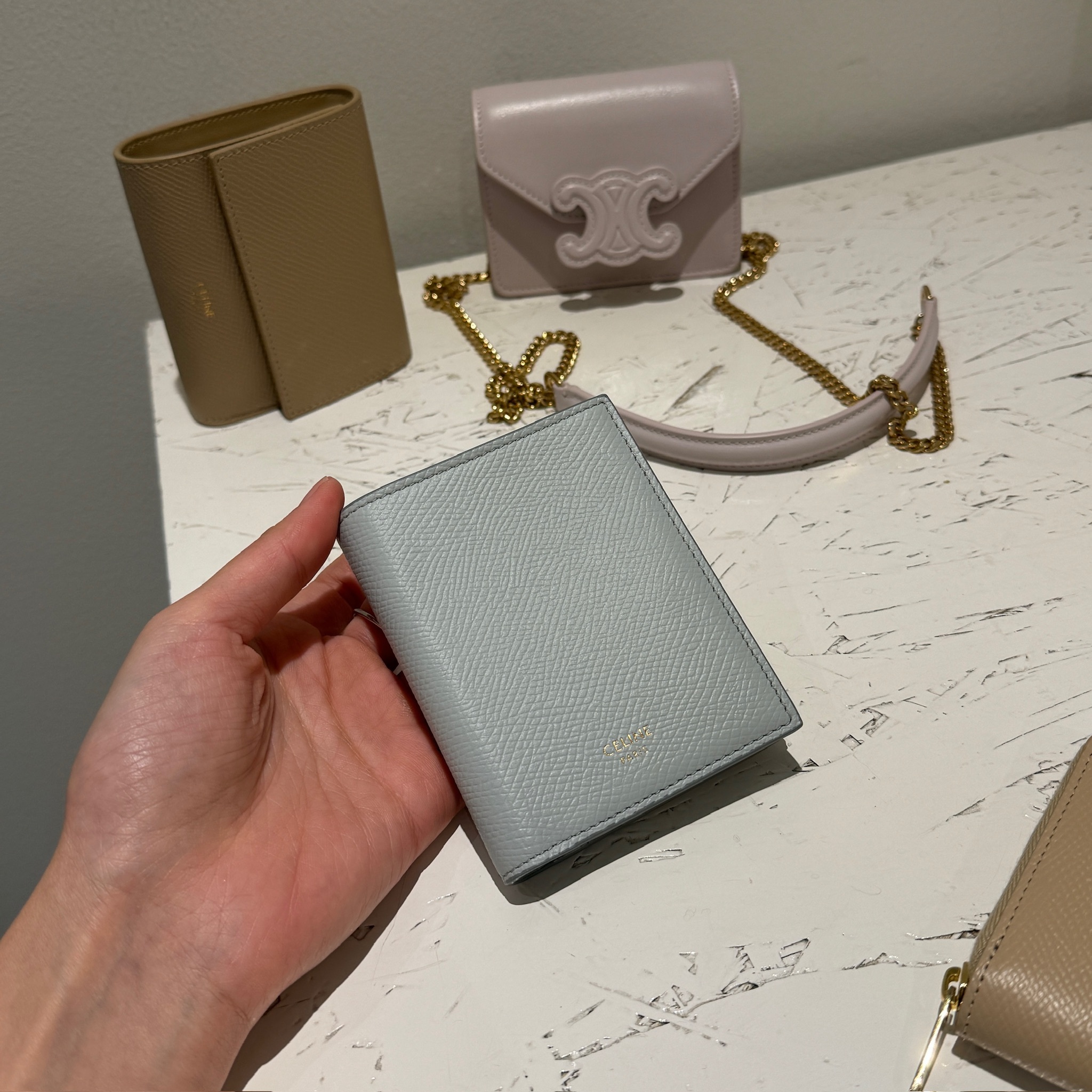 Celine Compact wallet in Soft Blue