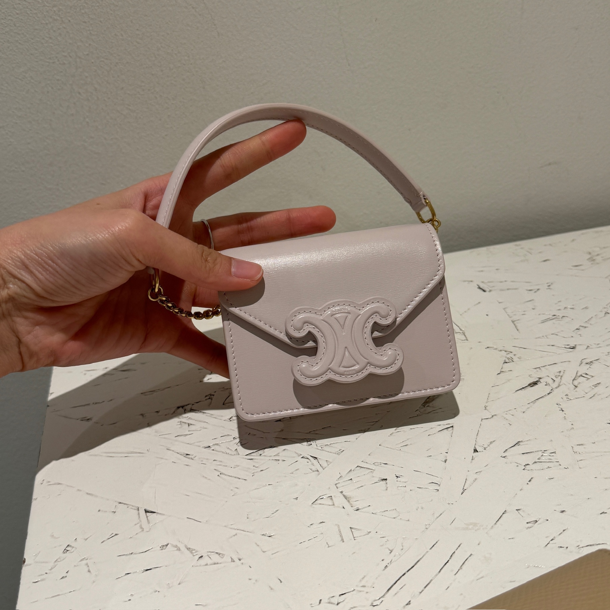 Celine Card Holder on Chain in Poudre