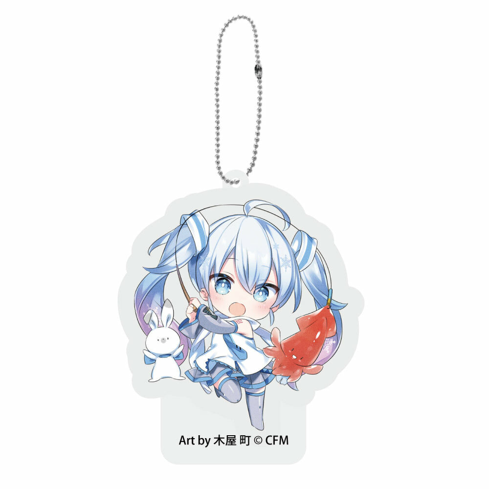 預購 -「雪未來×弘函」　軟綿綿毛氈鑰匙圈 函館_釣花枝 Art by木屋 町【日本進口精品-2023/6月下旬】