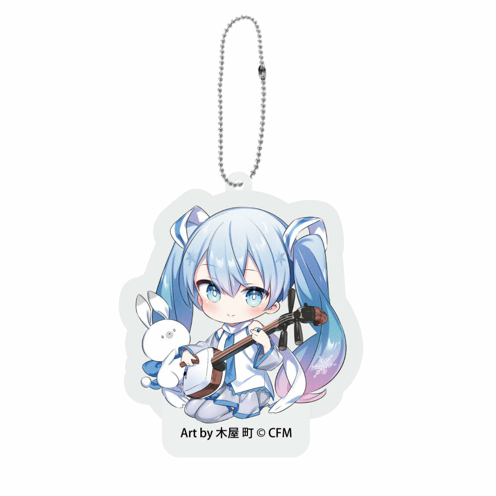 預購 -「雪未來×弘函」　軟綿綿毛氈鑰匙圈 弘前_津輕三味線 Art by木屋 町【日本進口精品-2023/6月下旬】