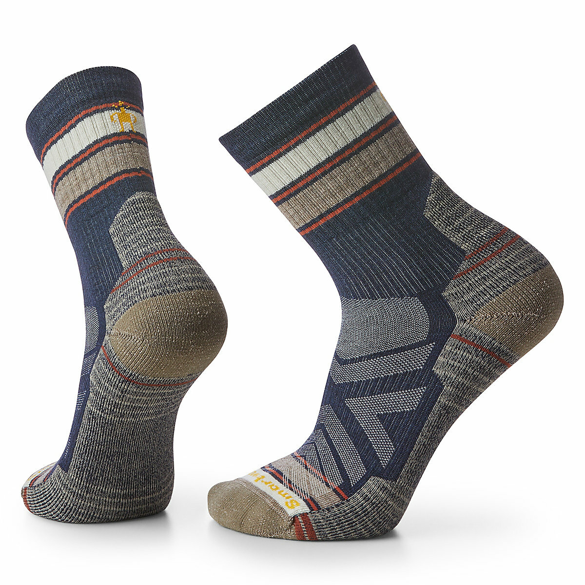Smartwool 機能戶外全輕量減震條紋中筒襪 Hike Light Cushion Striped Mid Crew Socks 深海軍藍 SW001609092 [HappyOutdoor]
