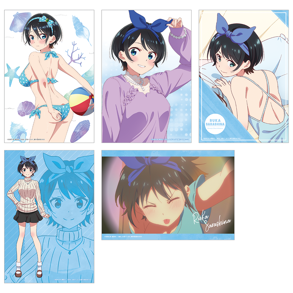 【預購日本進口精品-2023/1月中旬】『出租女友』泳裝與女友　插畫小卡5張套組 （更科瑠夏A）