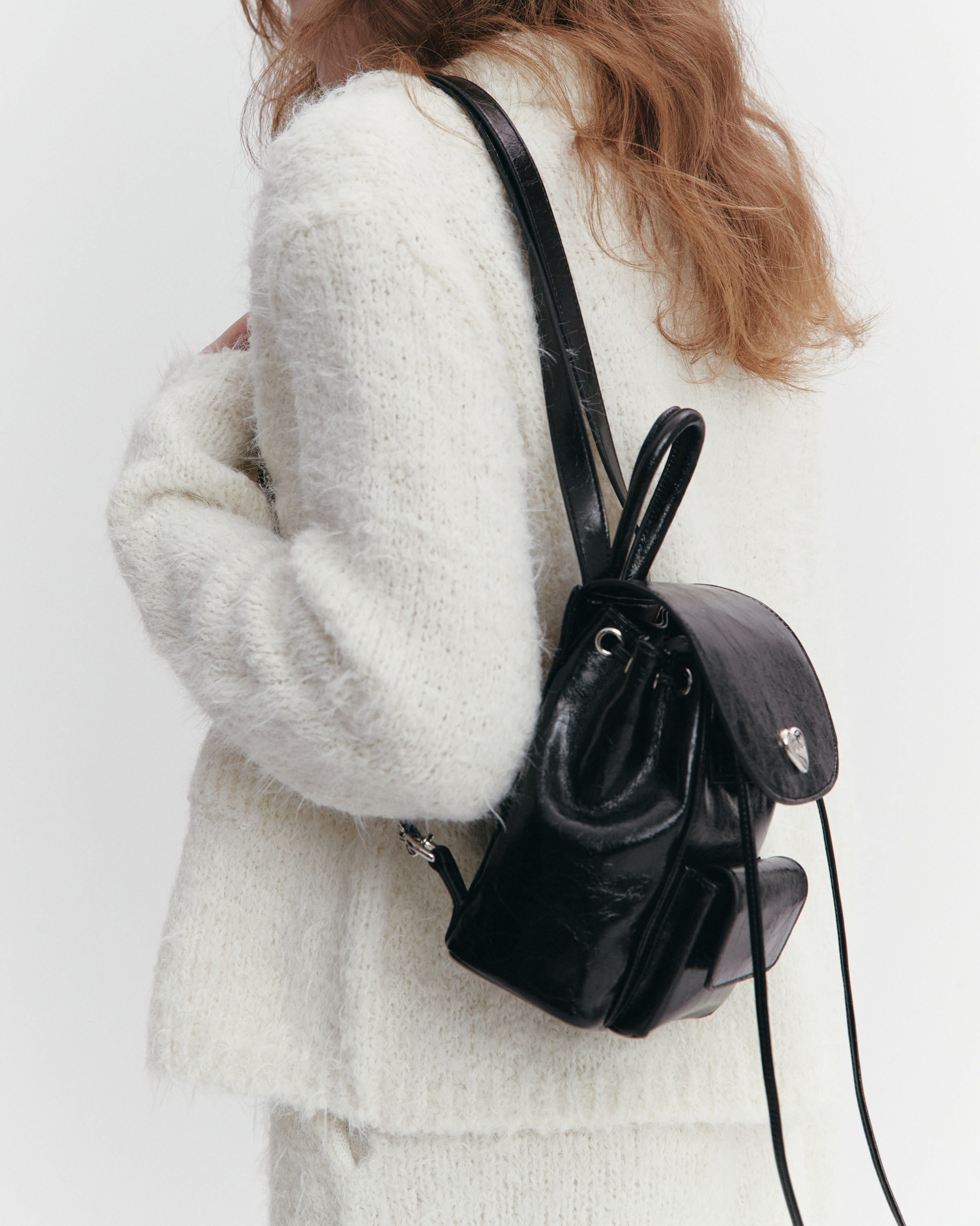 バックパック・リュック [NOIRNINE] Bebe Chain Leather Backpack (2 COLOR) Bébé Chain Leather Backpack [PINK] - noirnine