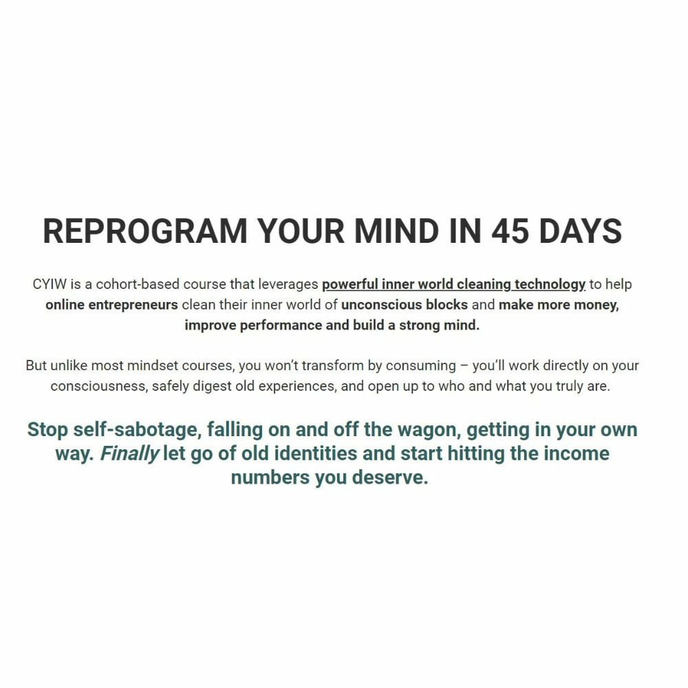 Clean Your Inner World- Reprogram Your Mind In 45 Days
