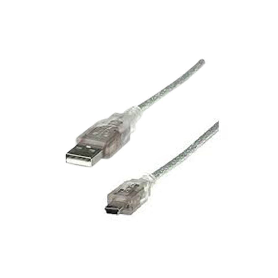 USB2.0 A公-MINI 5P公鍍金透明強化線