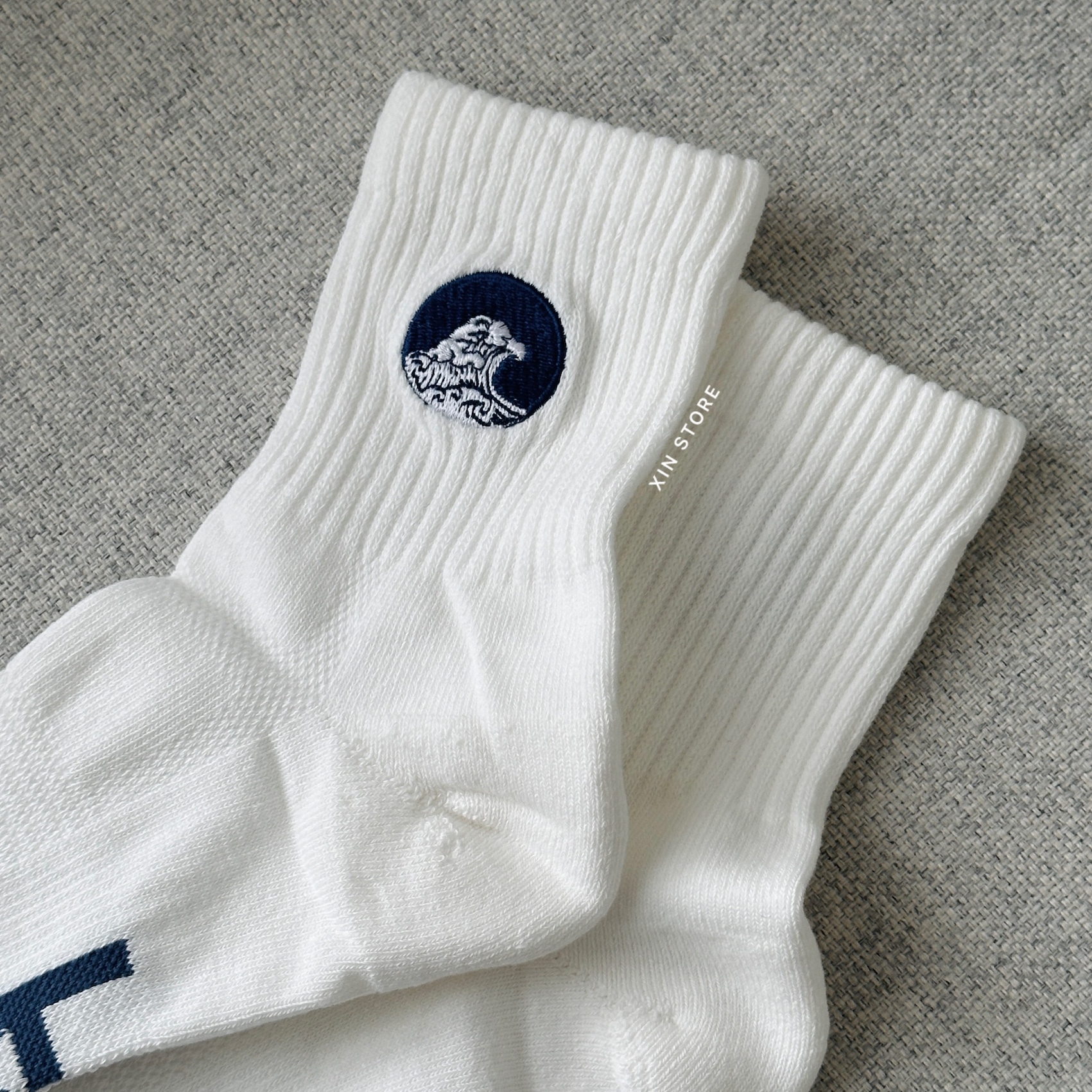 Best Foot Friend BFF Sock Seaspray 電繡 巨浪 低筒襪 白