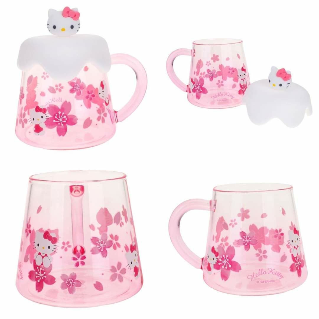 Sanrio富士雪山玻璃杯連杯蓋