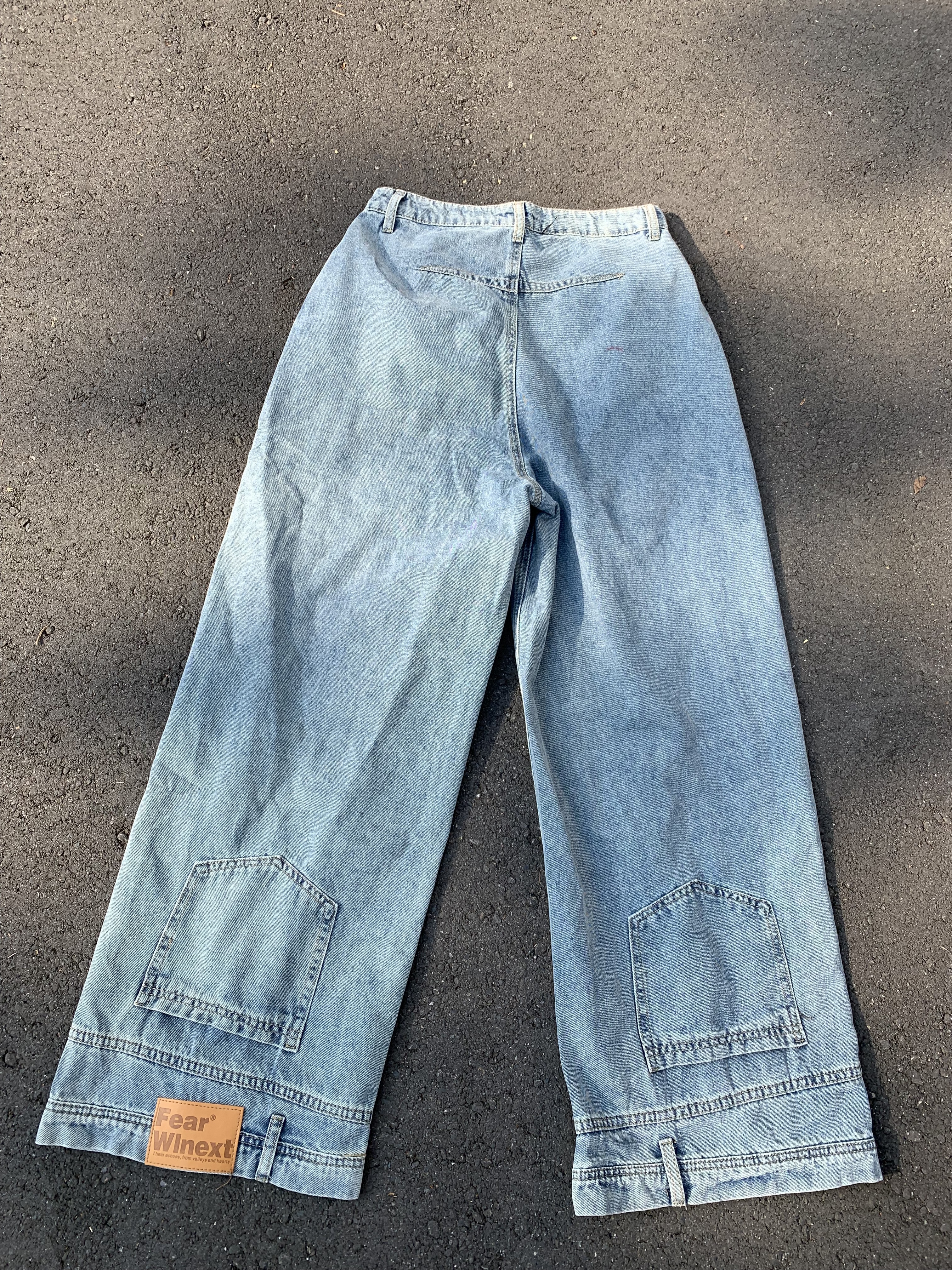 現貨 ‘’你的牛仔褲穿反了‘’刷色直筒牛仔褲