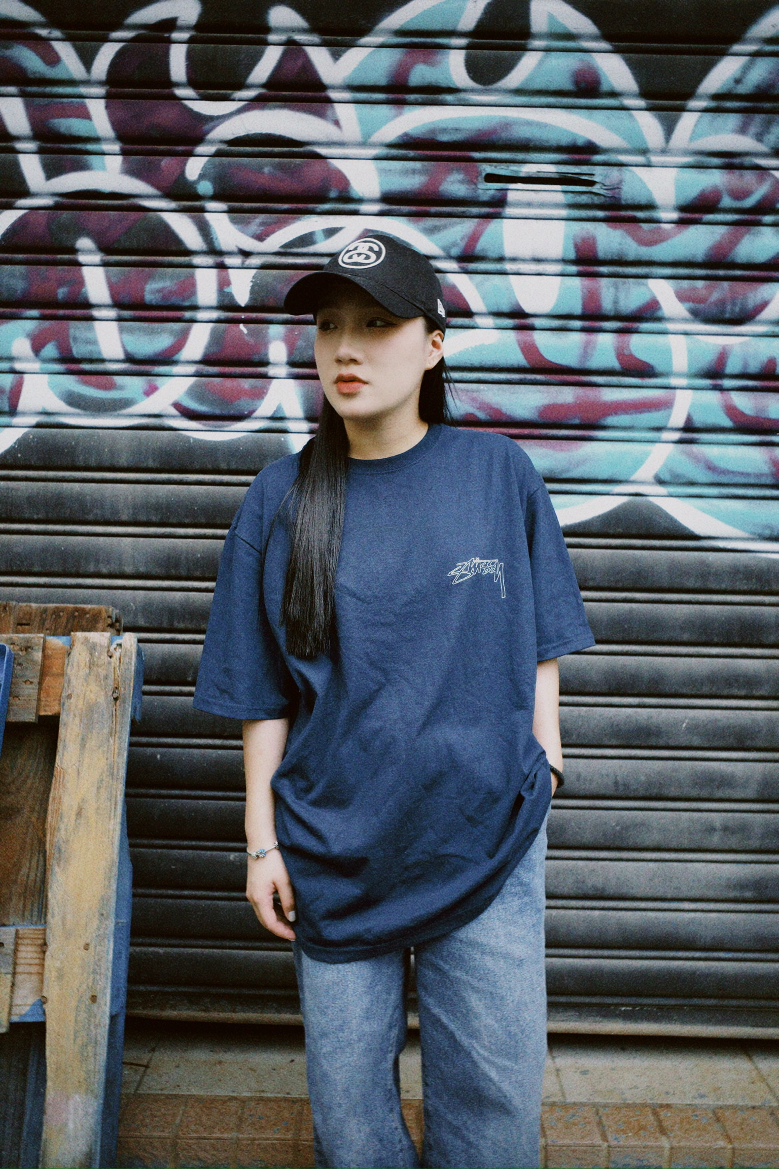 <快速出貨> STUSSY 線條老鷹 短袖 深藍