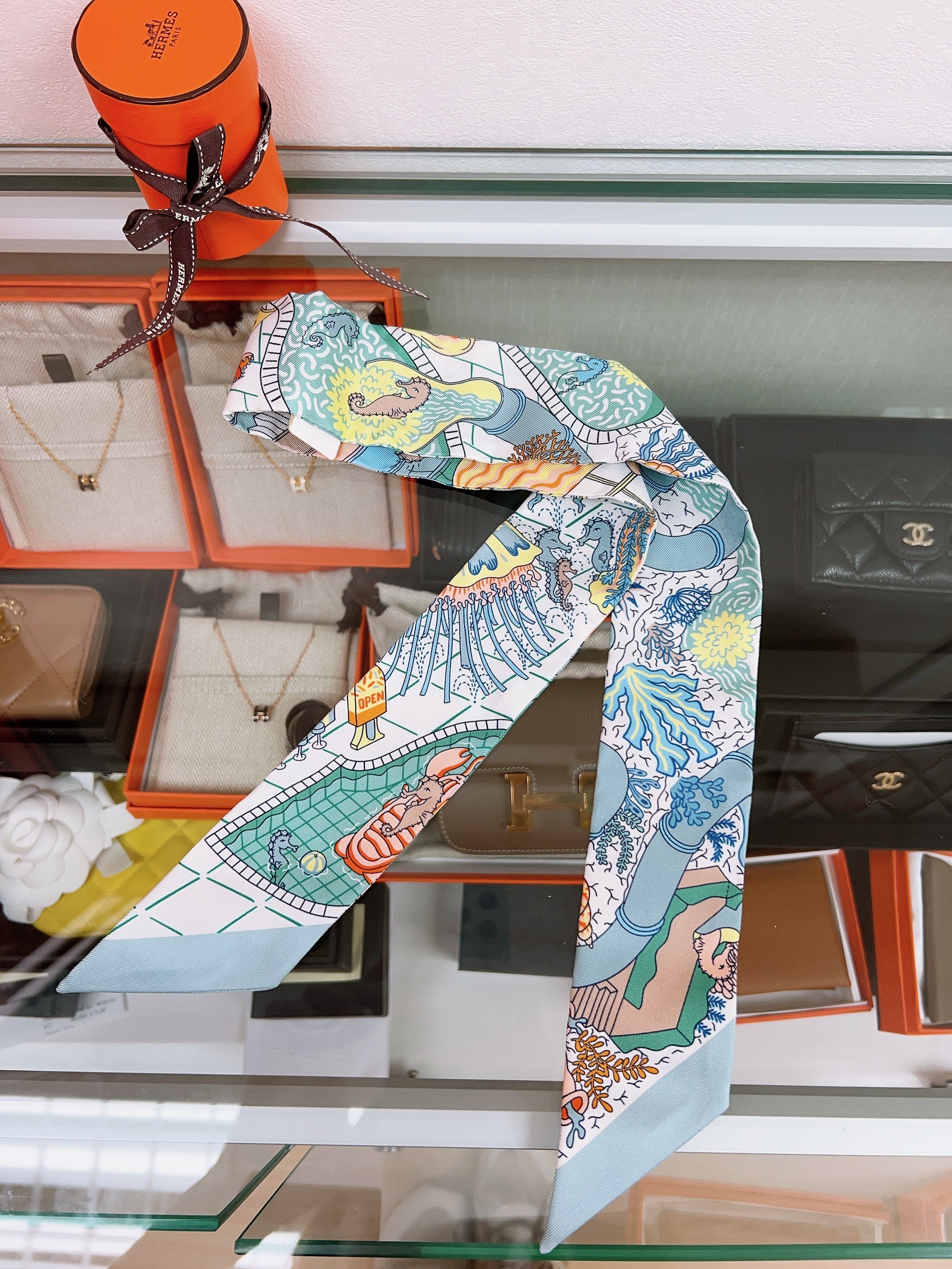 *Unused* Hermes twilly (splash park/green)