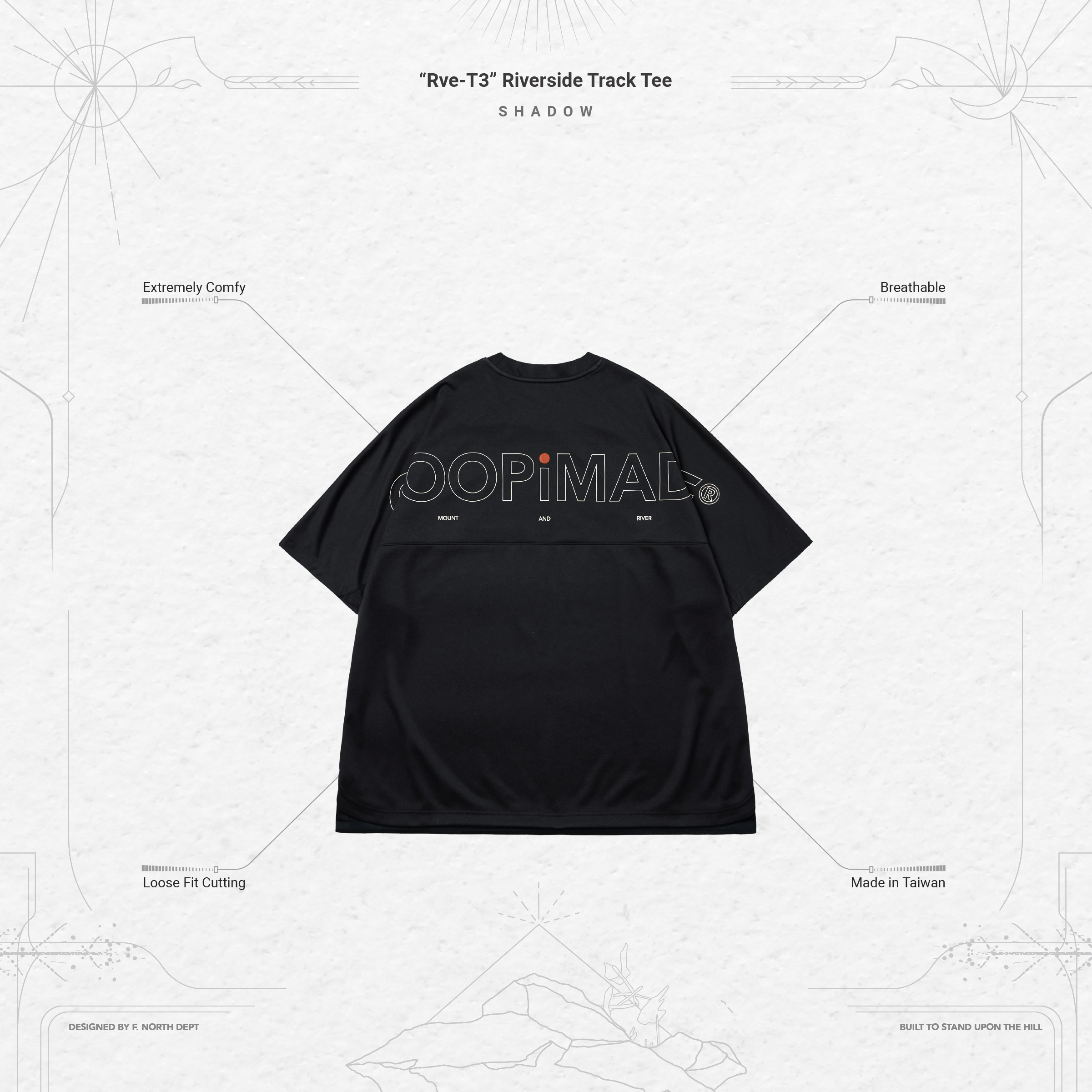 Rve-T3” Riverside Track Tee - Shadow