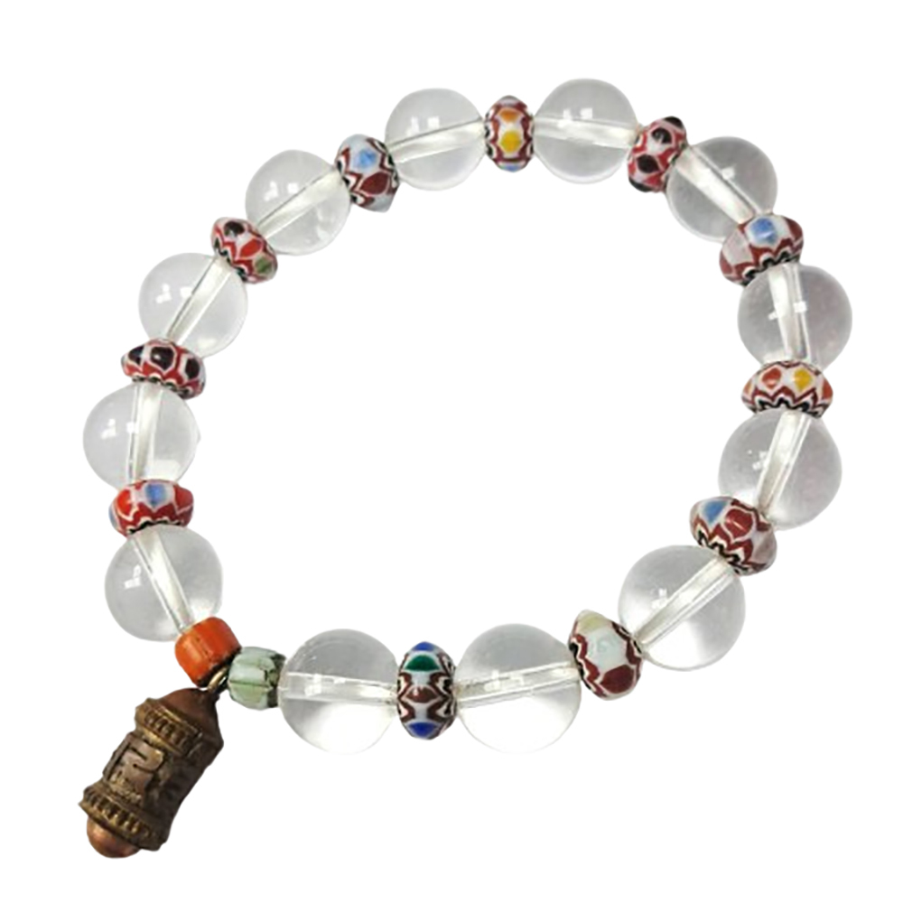 轉經輪&雪芙蘭琉璃&水晶手珠12mm【十方】128468