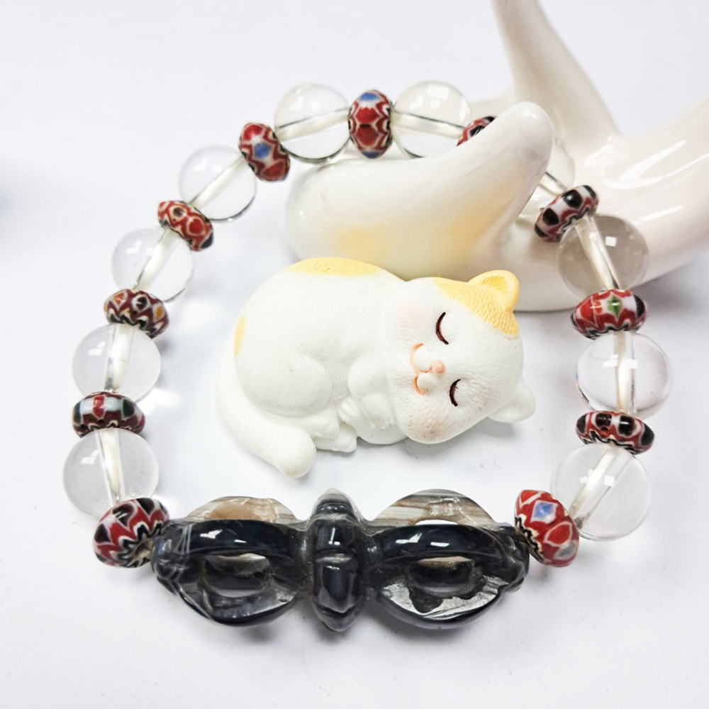 金剛杵&雪芙蘭琉璃&水晶手珠12mm【十方】147709