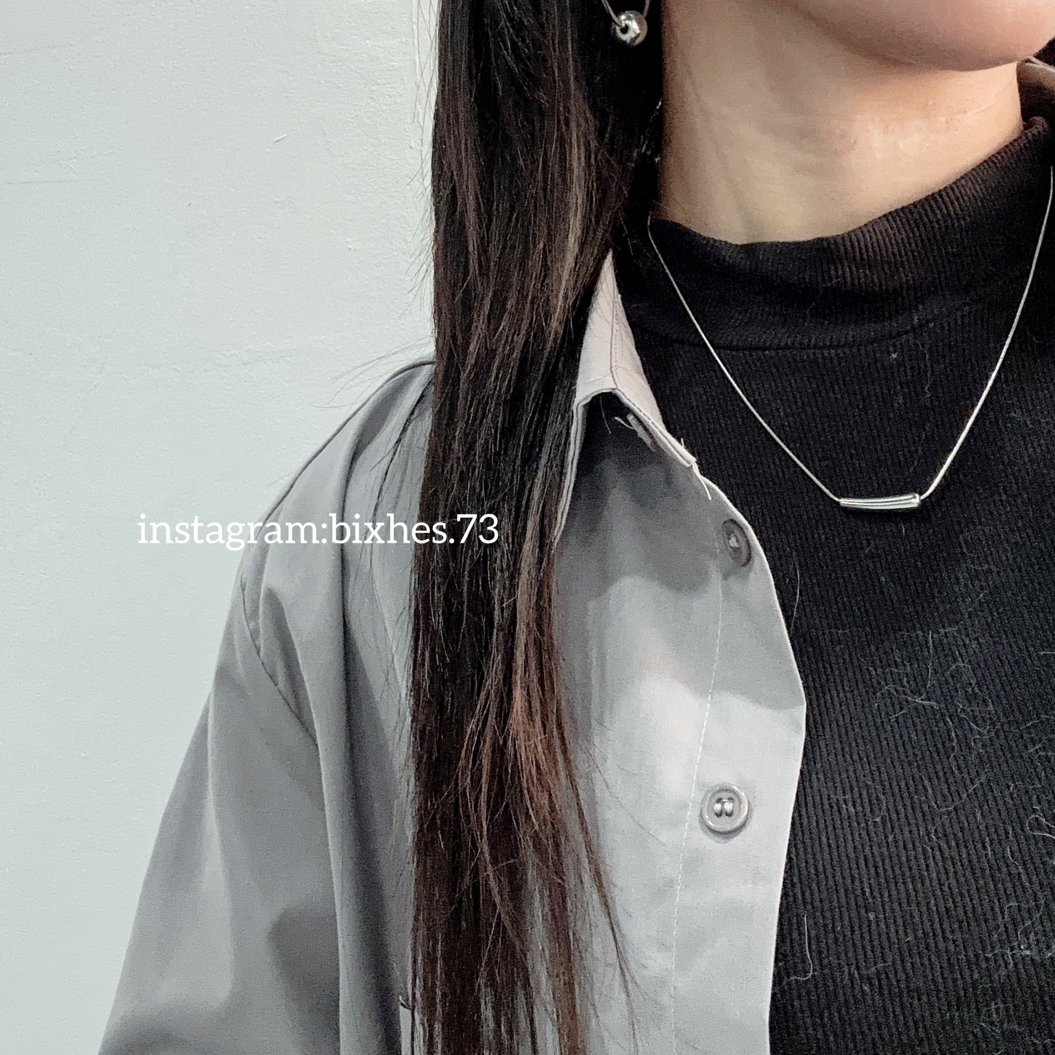 質感銀杠細緻項鍊(K00064)