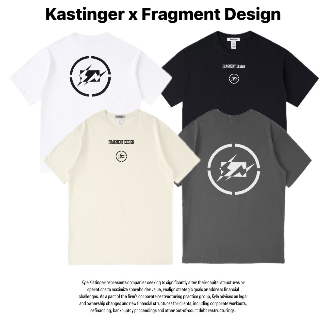 聯名 Kastinger X Fragment Design 胸口小閃電 背後方圈大閃電 藤原浩 短袖 短T TEE J-RHML240KT3008