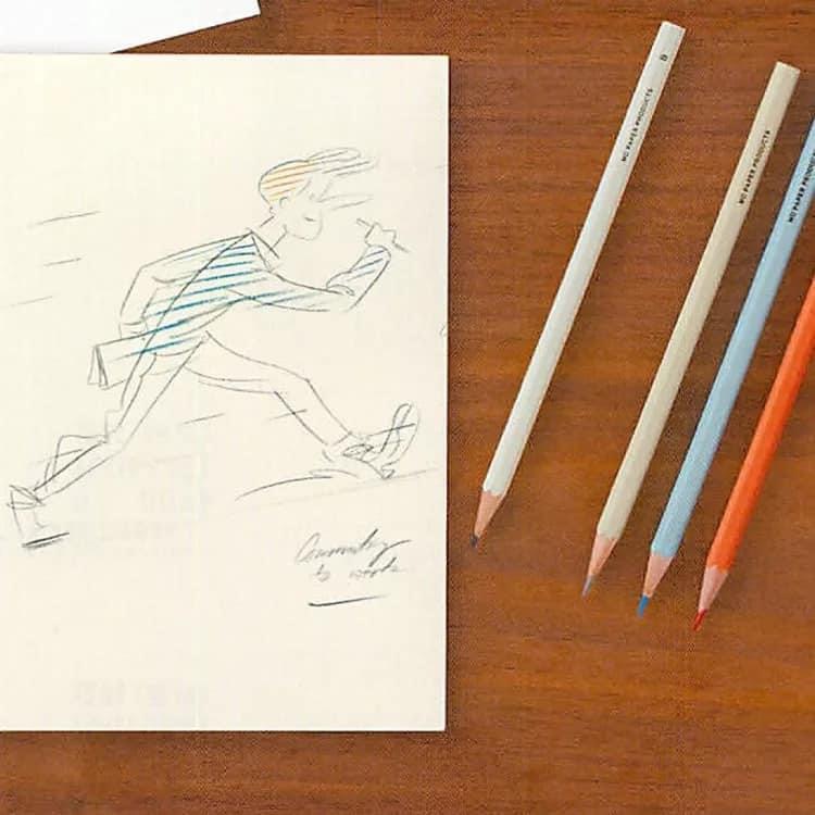 MD鉛筆 色鉛筆 6支裝 灰 / 藍 / 橘｜Midori 日本