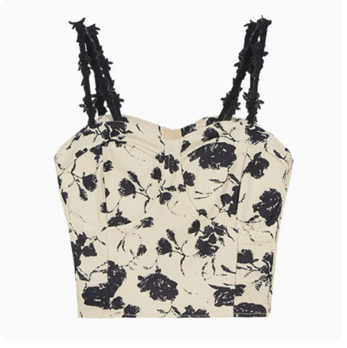 Vintage print camisole (white) (one size)