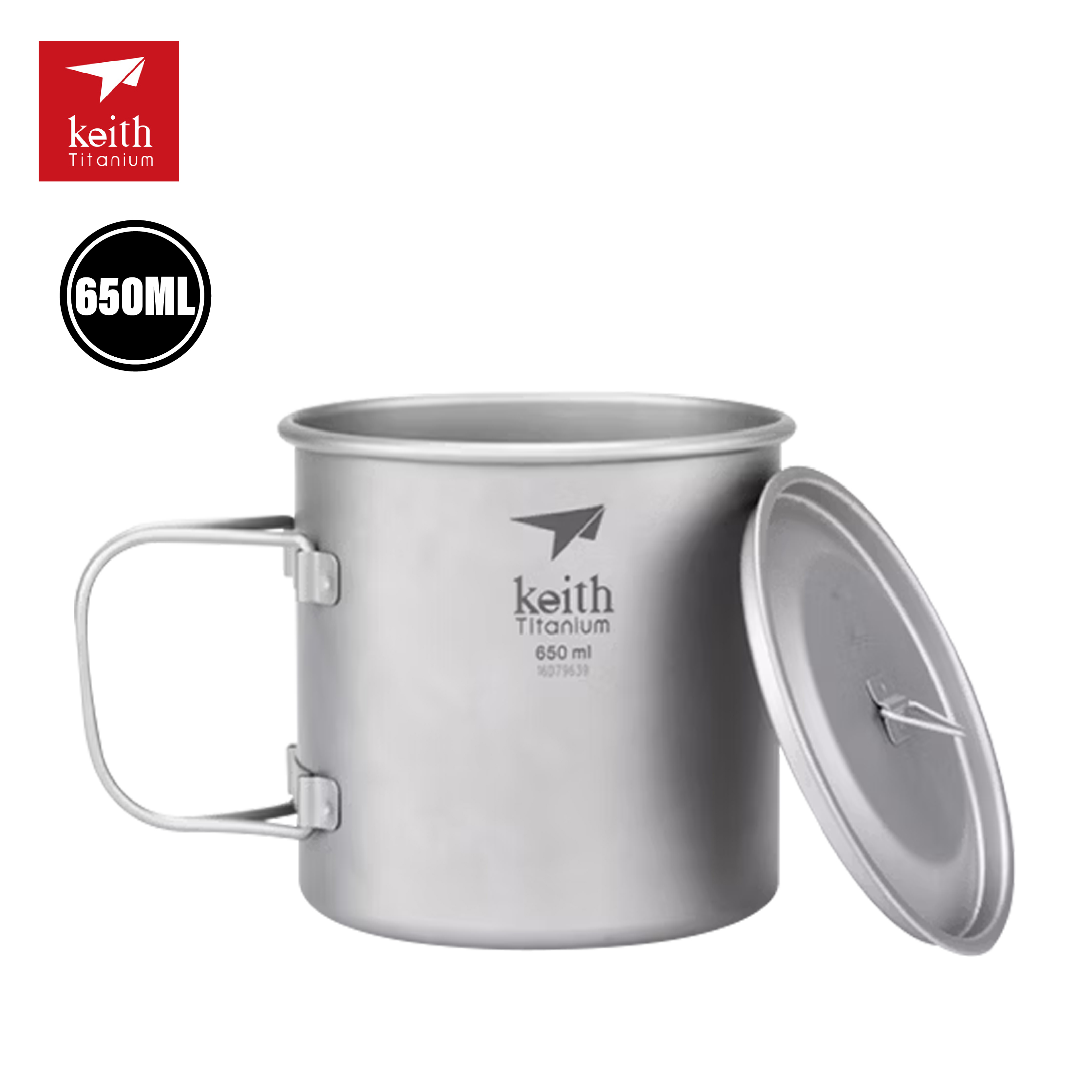 Keith 鎧斯 純鈦環保折疊水杯(附杯蓋) 650ML 52KEITI3208