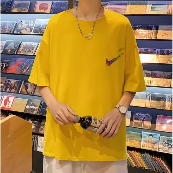 Short sleeve T-shirt men's summer (yellow [size M_3XL] (contact customer service to confirm the shipping size after placing an order)