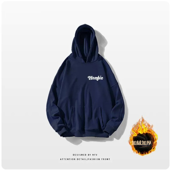 熱賣連帽衛衣【M-3XL】【藏青色-加絨加厚】(下單後聯絡客服確認發貨尺碼) 