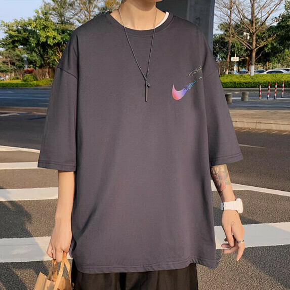 Short sleeve T-shirt men's summer (dark gray [size M_3XL] (contact customer service to confirm the shipping size after placing an order)