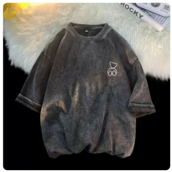 熱賣小熊印花短袖T恤男（黑色【M_5XL碼】（下單後聯繫客服確認發貨尺碼）