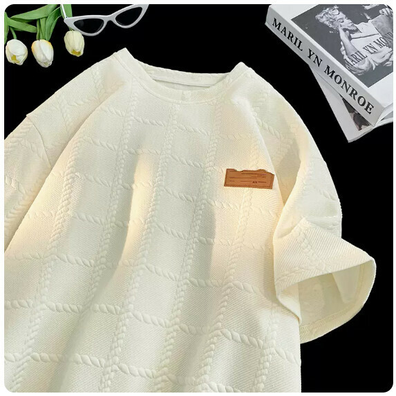 Short sleeve T-shirt men's summer (white [size M_3XL] (contact customer service to confirm the shipping size after placing an order)