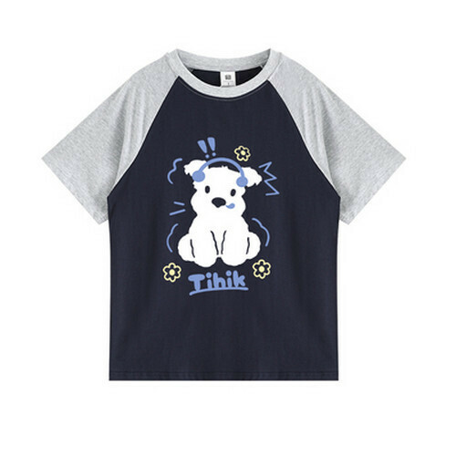 Hot selling raglan short-sleeved T-shirt [light gray blue] [S-XL size] (please contact customer service to confirm the delivery size after placing the order)